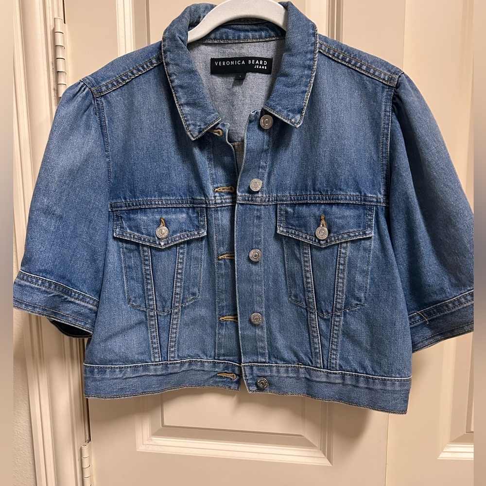 Veronica Beard denim cropped jacket size L